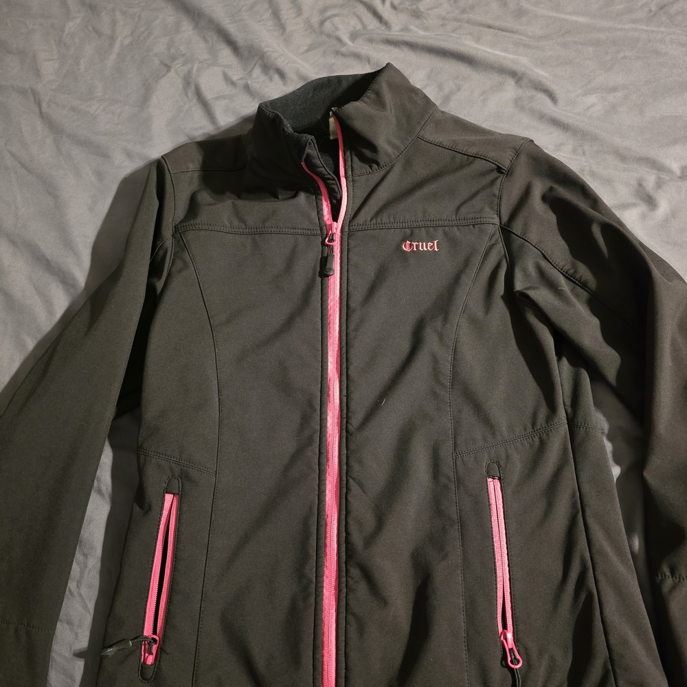 Cruel Girl Black Jacket with Pink Zippers